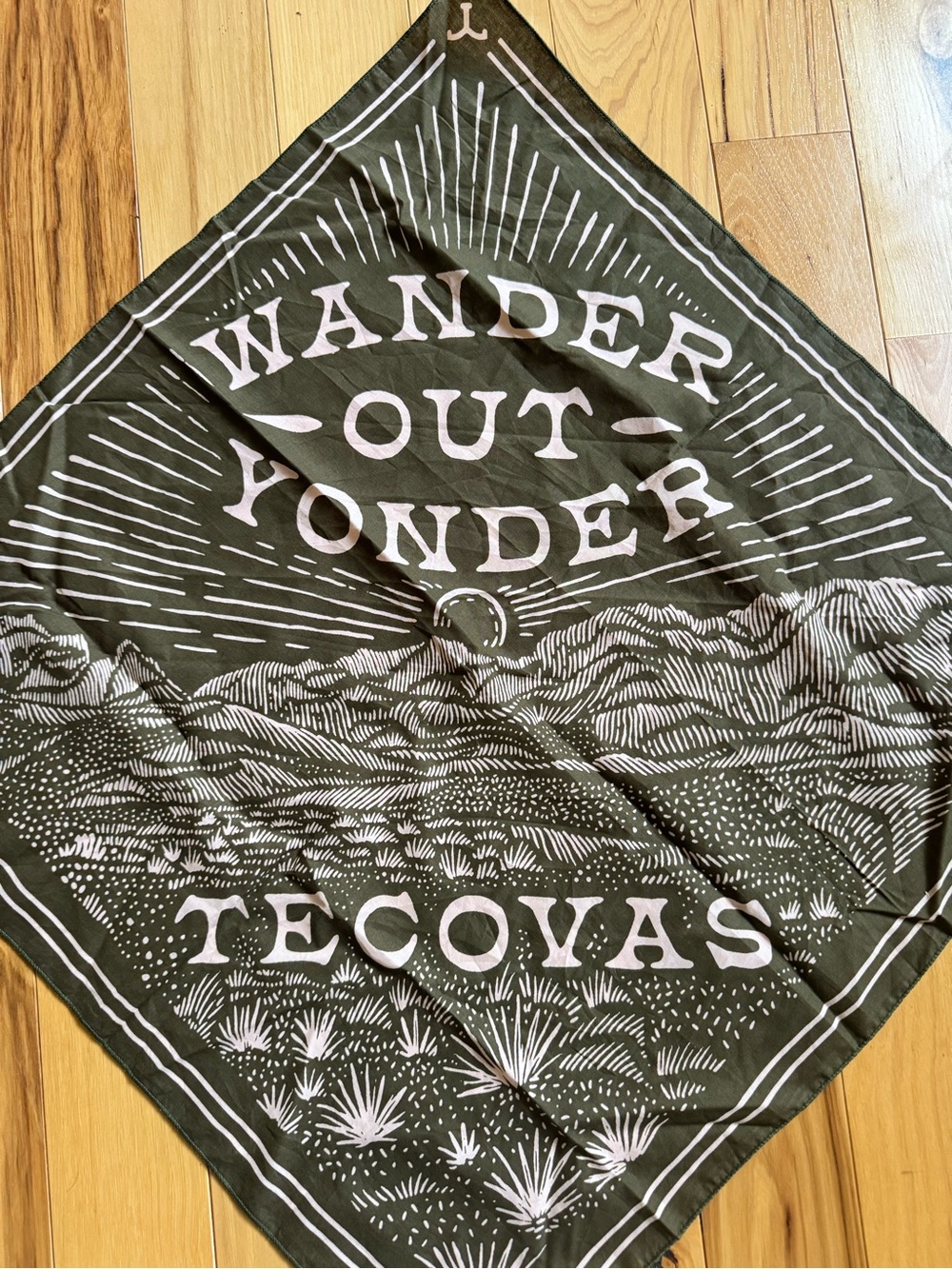Tecovas Olive & Cream 'Wander Out Yonder' Graphic Bandana